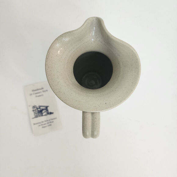 Williamsburg Pottery Factory Small Salt Glaze Stoneware Pitcher with Flower - Picture 4 of 8